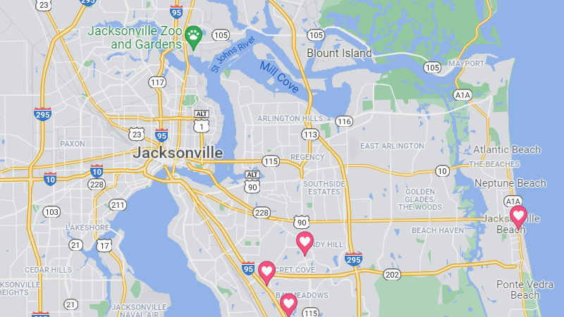 Jacksonville, Florida Map